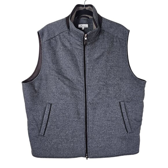 Peter Millar Crown Fleece Darien Vest Sz XL Gray Wool/Cashmere Full Zip Outdoor - Picture 1 of 9